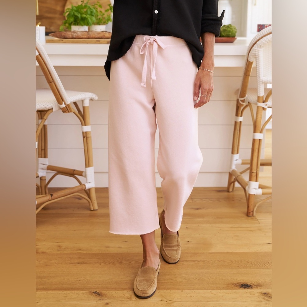 Frank & Eileen Catherine Triple Fleece Cropped Pants Baby Pink Size Medium
